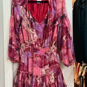 Buddy Love Vibrant Pink and Purple Long Sleeve Dress